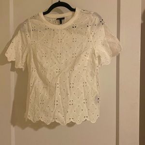 gently worn white eyelet top